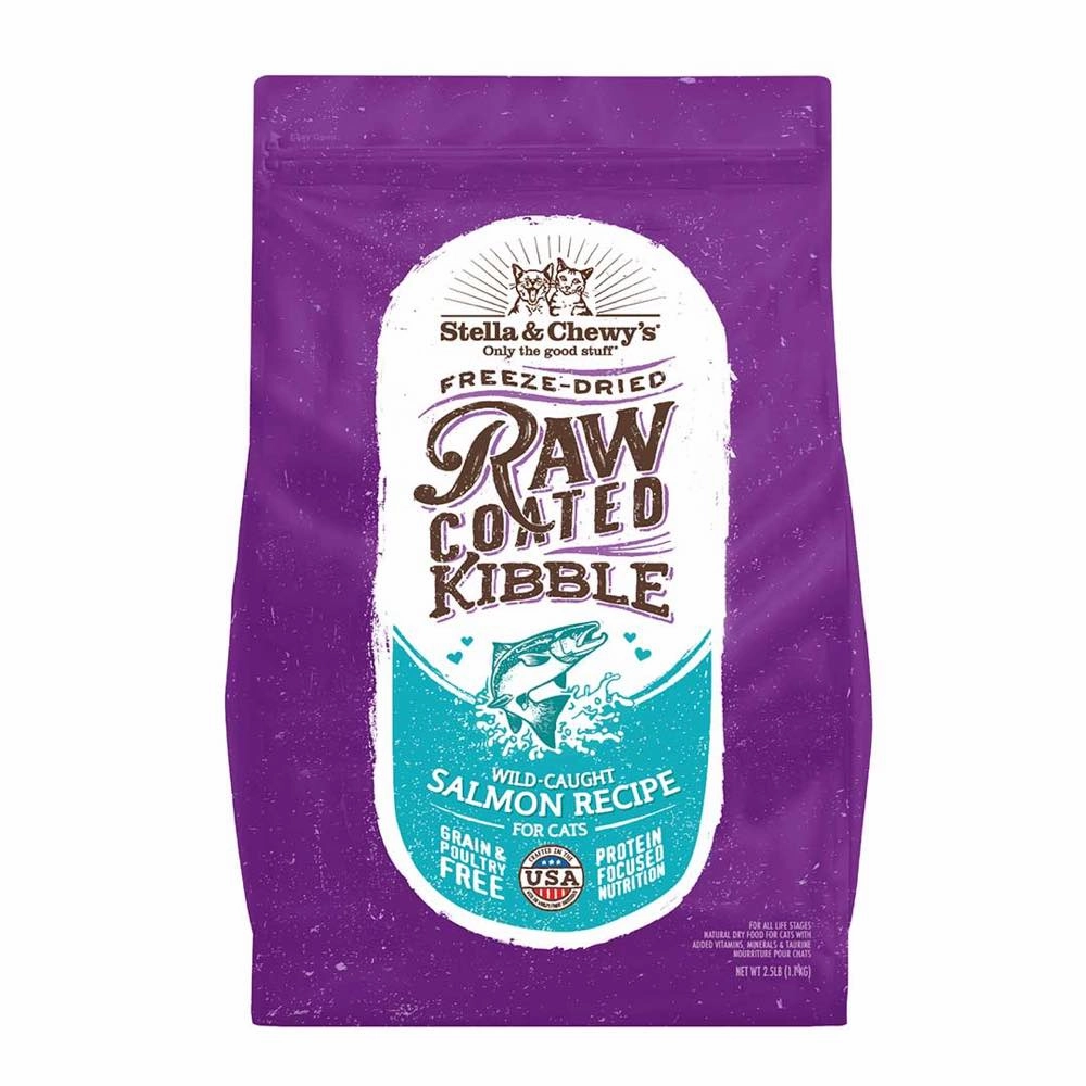 Stella & Chewys Freeze-Dried Raw Coated Kibble Salmon Grain-Free Dry Cat Food