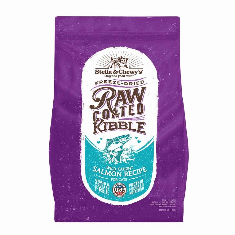 Stella & Chewys Freeze-Dried Raw Coated Kibble Salmon Grain-Free Dry Cat Food