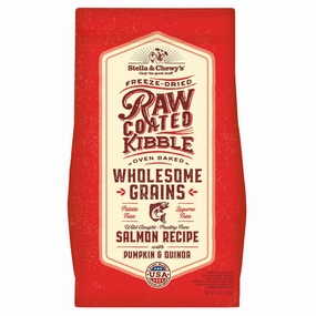 Stella & Chewys Freeze-Dried Raw Coated Kibble Wholesome Grains Salmon With Pumpkin & Quinoa Dry Dog Food