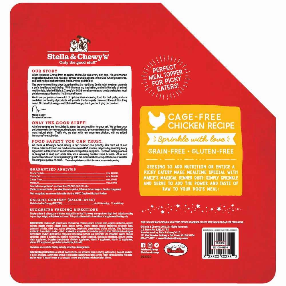 Stella & Chewys Maries Magical Dinner Dust Chicken Freeze-Dried Dog Food Topper 7oz