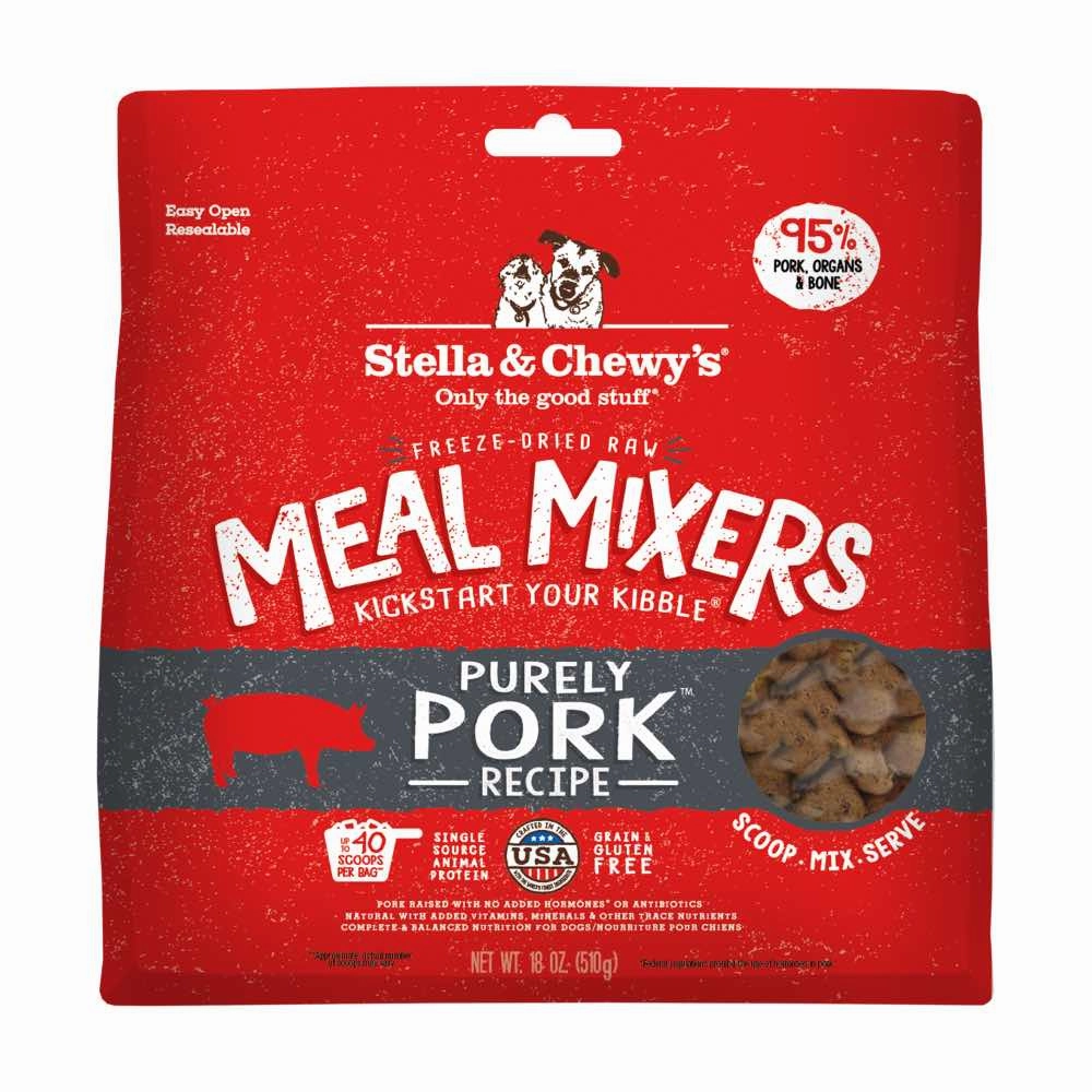 Stella & Chewys Meal Mixers Purely Pork Freeze-Dried Dog Food 18oz