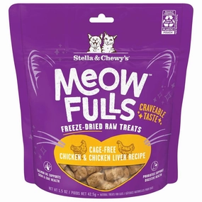Stella & Chewys Meowfulls Chicken & Chicken Liver Recipe Freeze-Dried Cat Treats 1.5oz