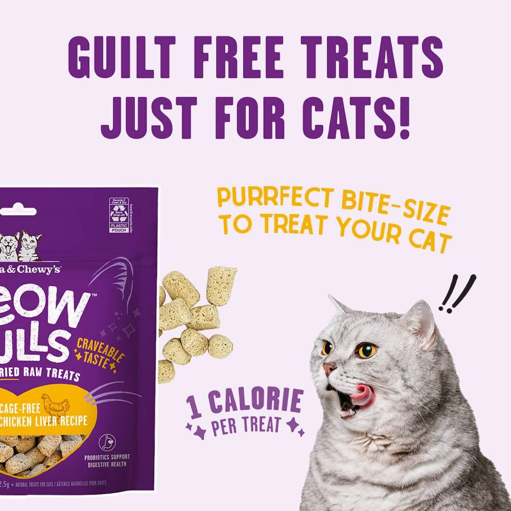 Stella & Chewys Meowfulls Chicken & Chicken Liver Recipe Freeze-Dried Cat Treats 1.5oz