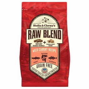 Stella & Chewys Raw Blend Wild Caught Fish Kibble With Freeze-Dried Raw Grain-Free Dry Dog Food