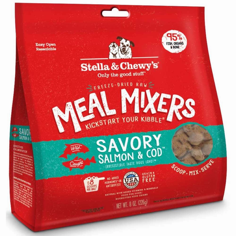 Stella & Chewys Savory Salmon & Cod Meal Mixers Grain-Free Freeze-Dried Raw Dog Food