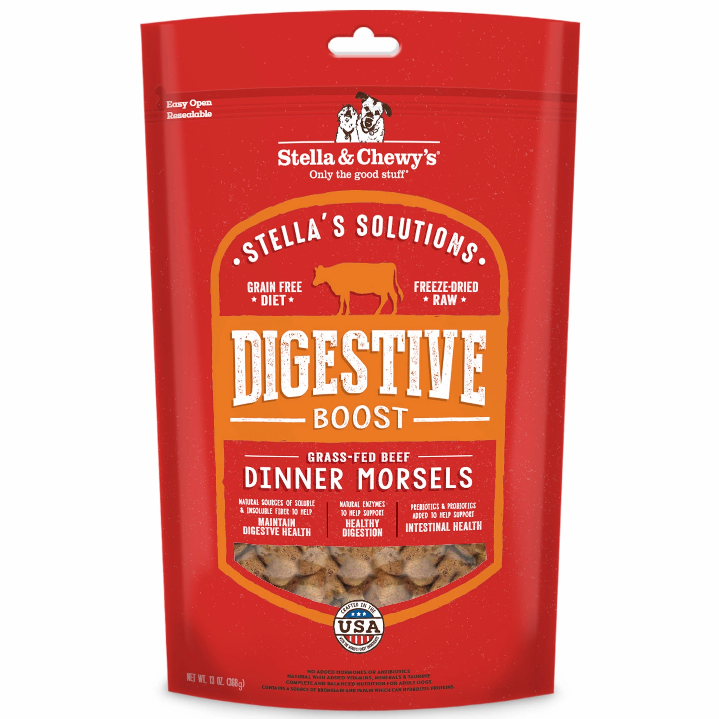 Stella & Chewys Stellas Solutions Digestive Boost Beef Grain-Free Freeze-Dried Raw Dog Food