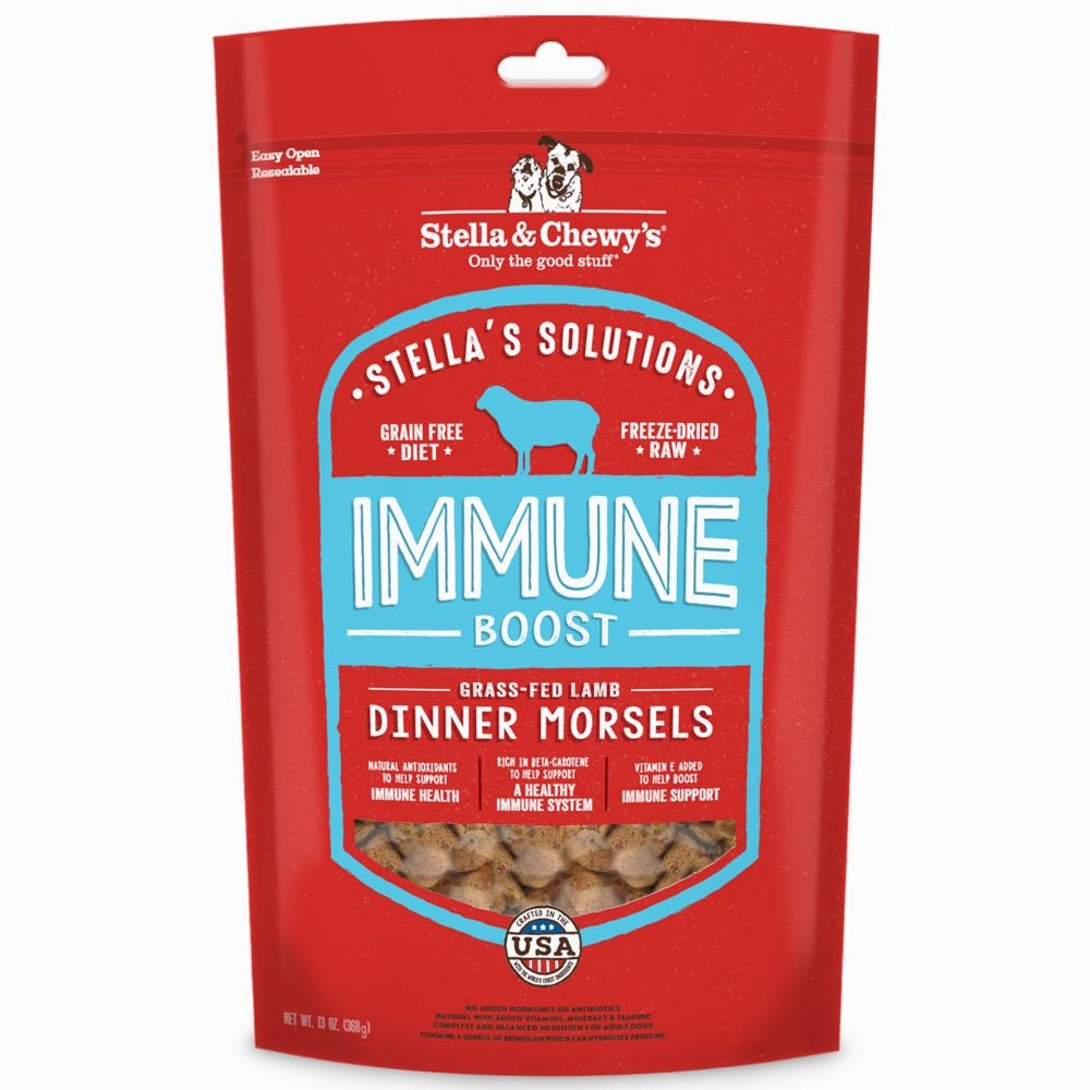 Stella & Chewys Stellas Solutions Immune Boost Lamb Grain-Free Freeze-Dried Raw Dog Food 13oz (Exp 19Dec25)