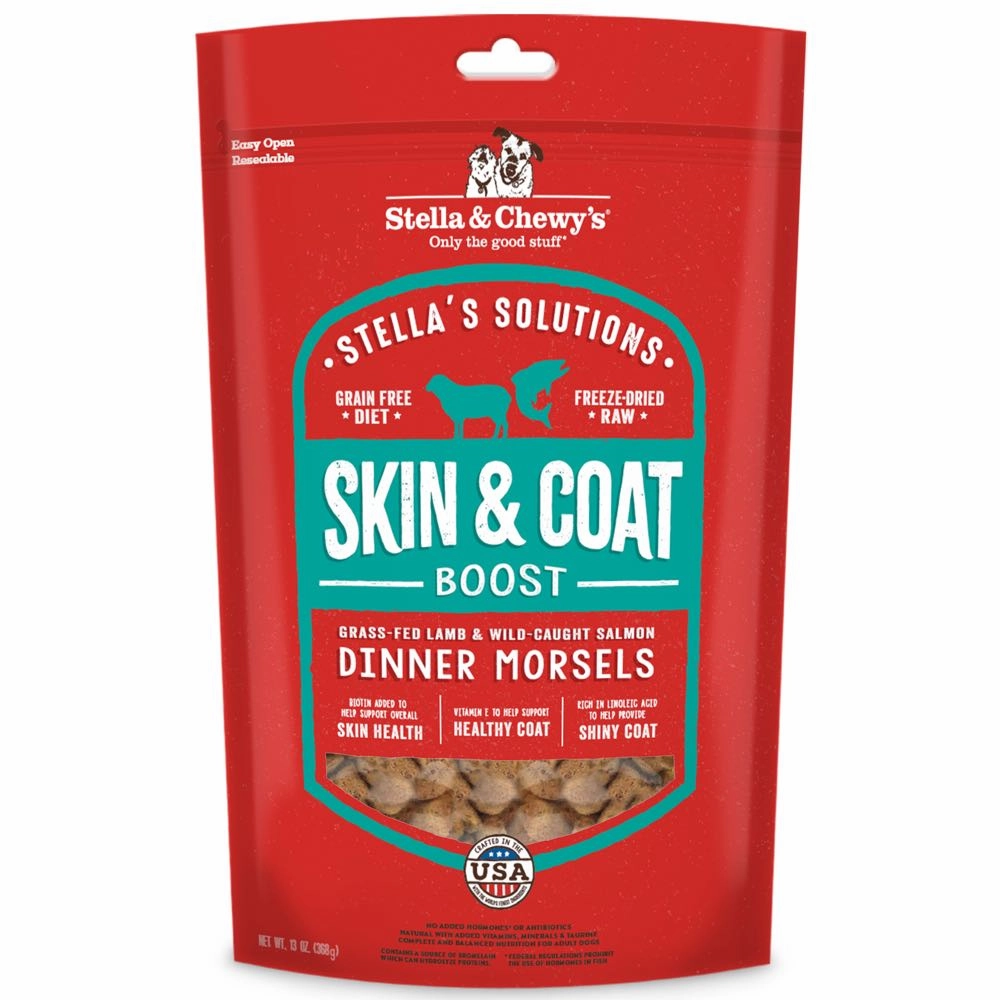 Stella & Chewys Stellas Solutions Skin & Coat Boost Lamb & Salmon Grain-Free Freeze-Dried Raw Dog Food