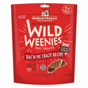 Stella & Chewys Wild Weenies Bac'n Me Crazy Recipe Grain-Free Freeze-Dried Dog Treats 3oz