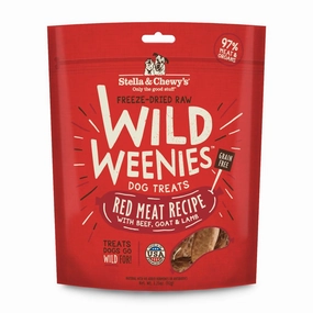 Stella & Chewys Wild Weenies Red Meat Recipe Grain-Free Freeze-Dried Raw Dog Treats 3.25oz (Exp 18Oct25)