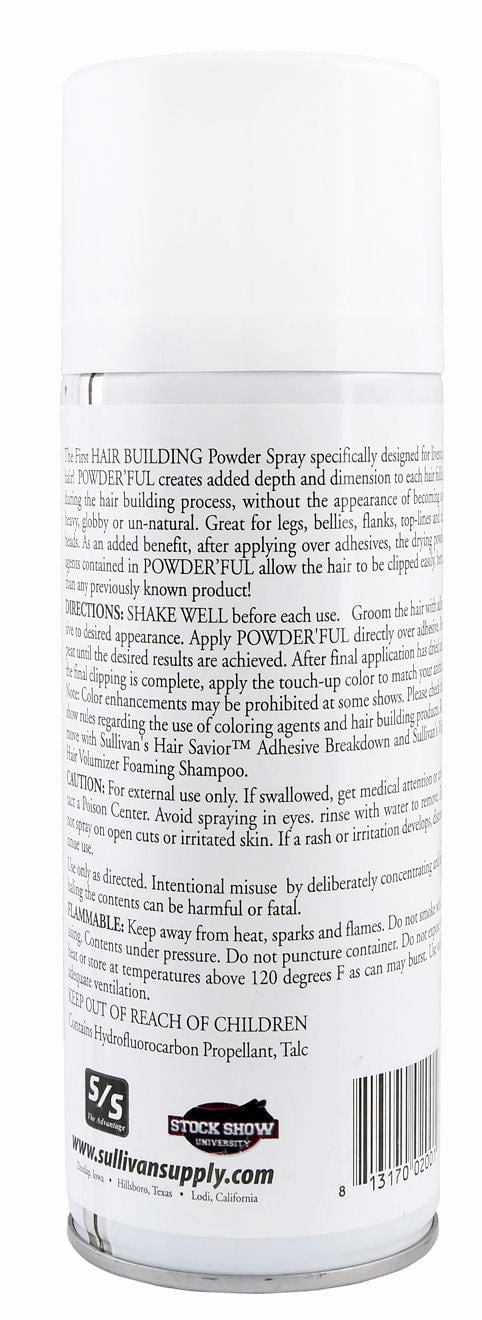Sullivan's Powder'ful Livestock Hair Thickening Powder, White, 9.5 oz