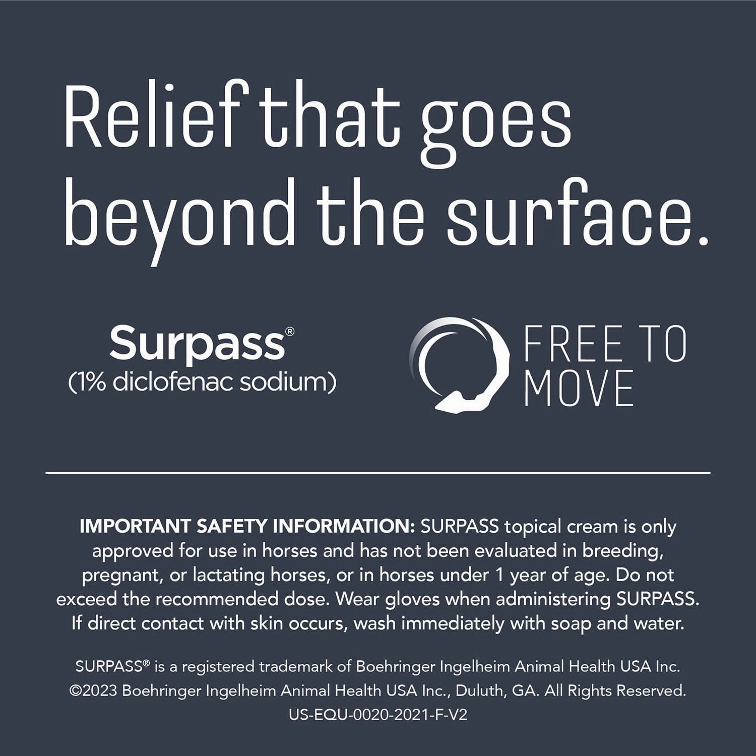 Surpass (1% diclofenac sodium) Topical Cream for Horses, 124 gm/1 Tube