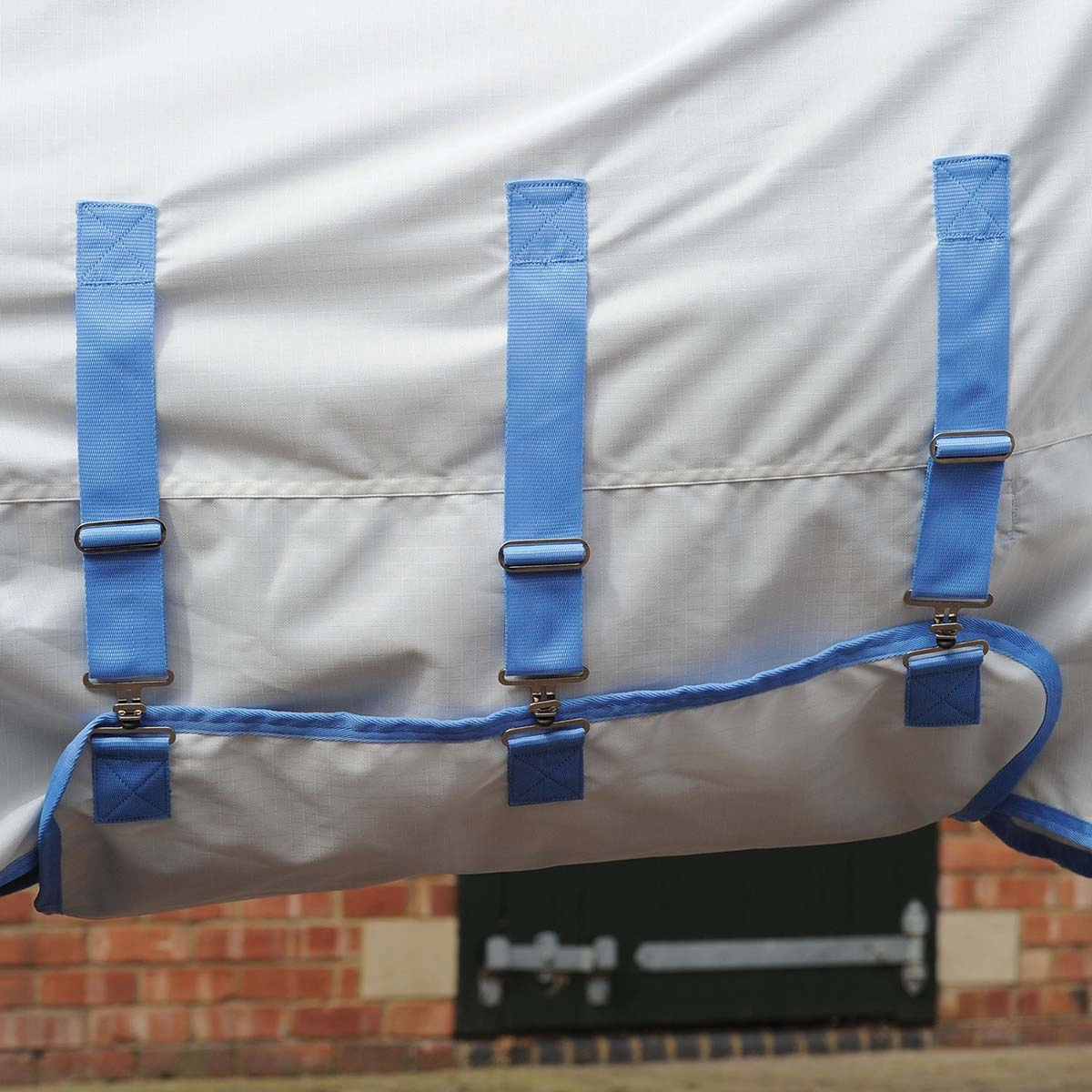 Sweet Itch Shield Combo Neck Horse Fly Sheet, White/Blue