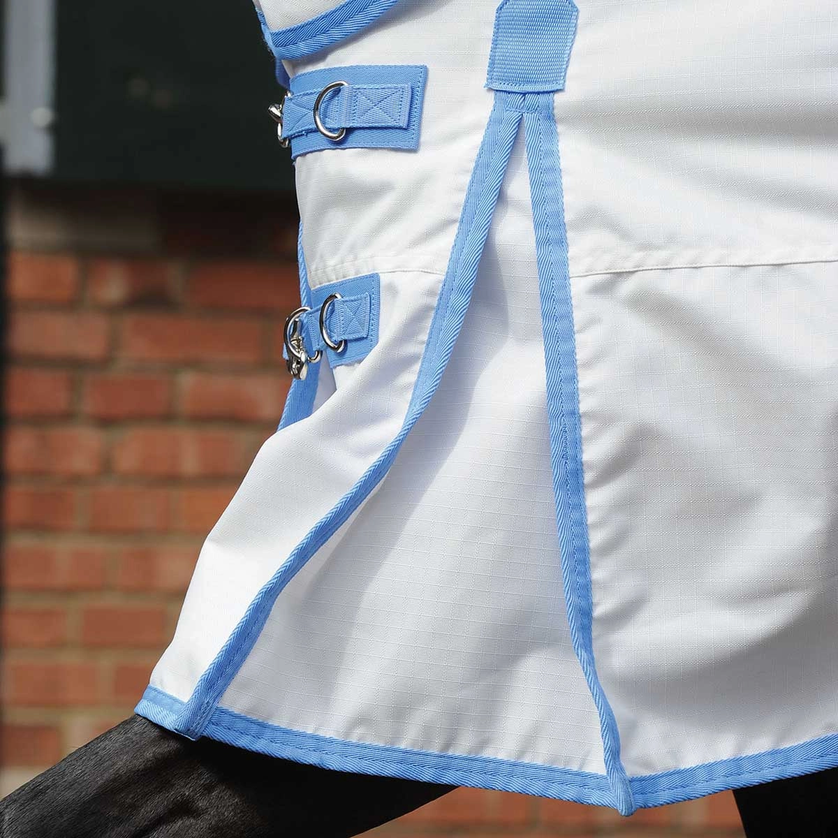 Sweet Itch Shield Combo Neck Horse Fly Sheet, White/Blue