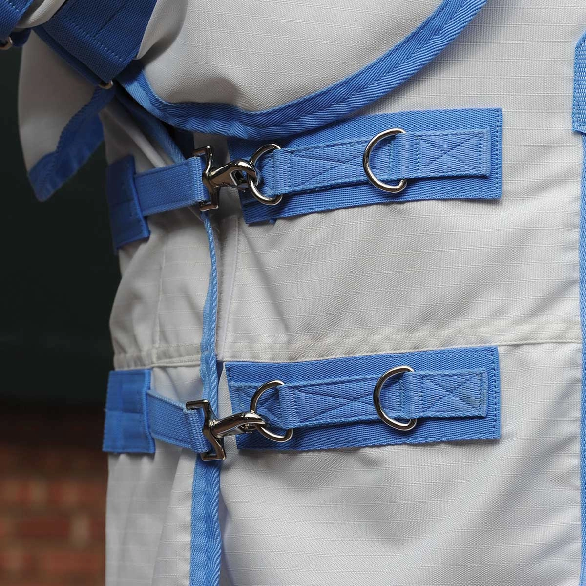 Sweet Itch Shield Combo Neck Horse Fly Sheet, White/Blue
