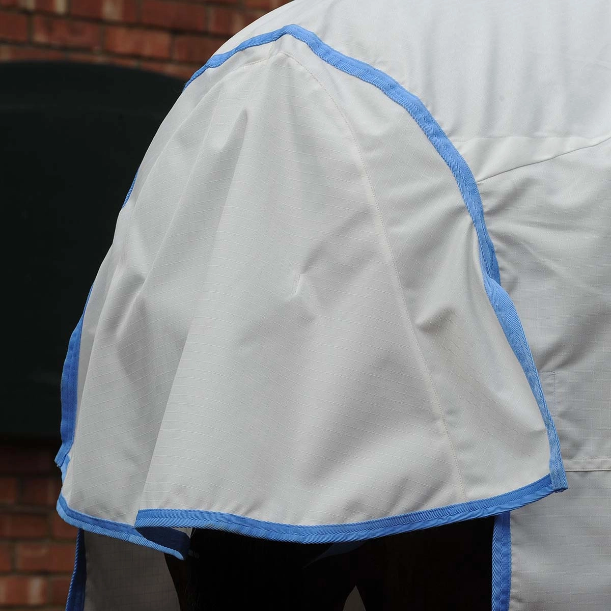 Sweet Itch Shield Combo Neck Horse Fly Sheet, White/Blue