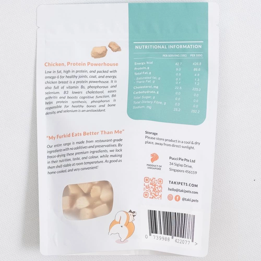 Taki Chicken Breast Freeze-Dried Treats For Cats & Dogs 50g