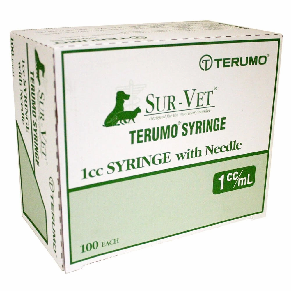 Terumo SUR-VET Luer Slip Syringe with Needle, 100 count