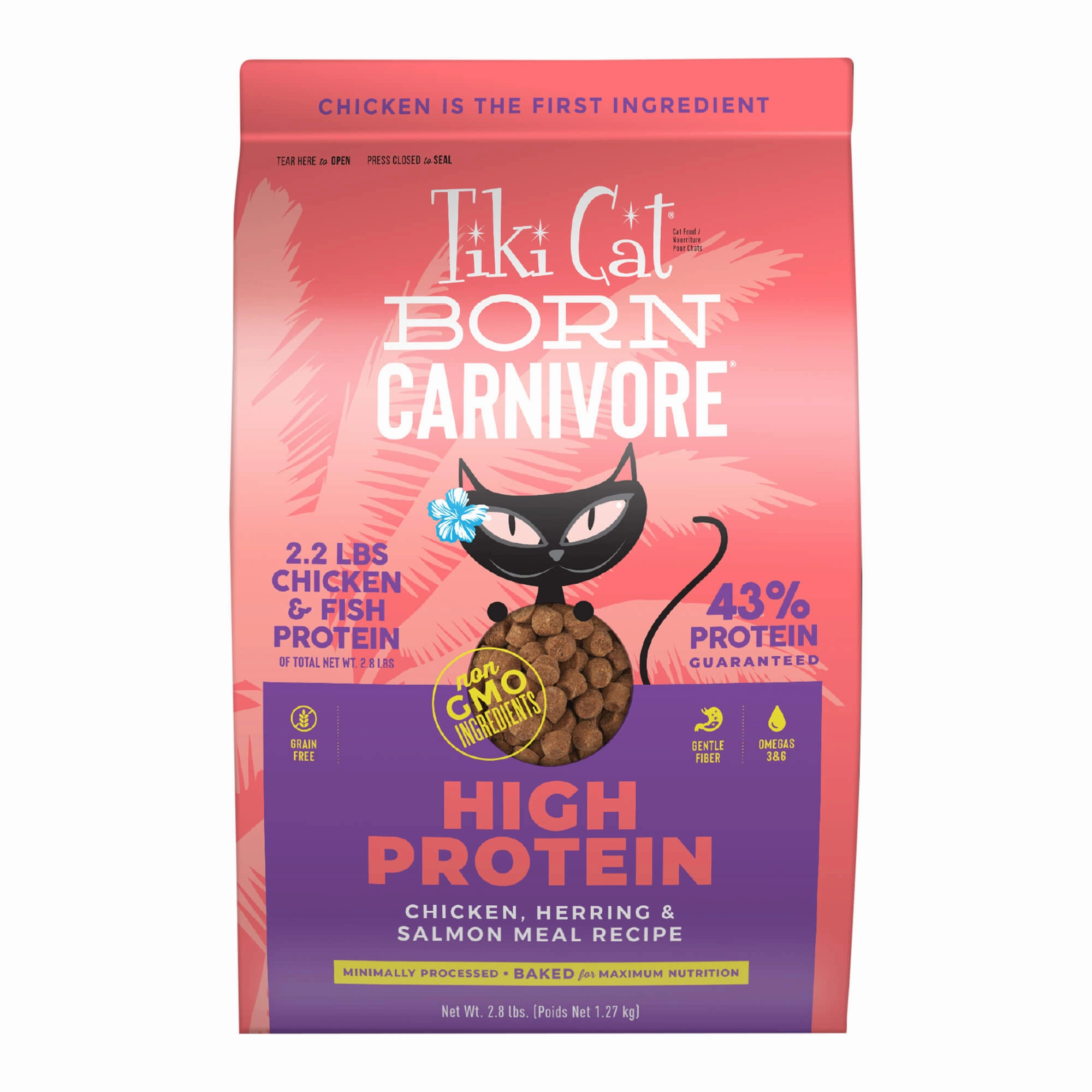 Tiki Cat Born Carnivore High Protein Dry Cat Food, Chicken, Herring & Salmon Meal