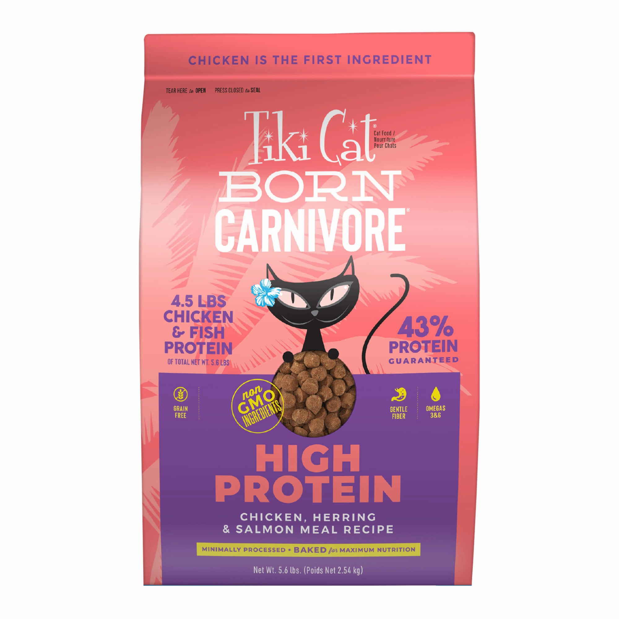 Tiki Cat Born Carnivore High Protein Dry Cat Food, Chicken, Herring & Salmon Meal