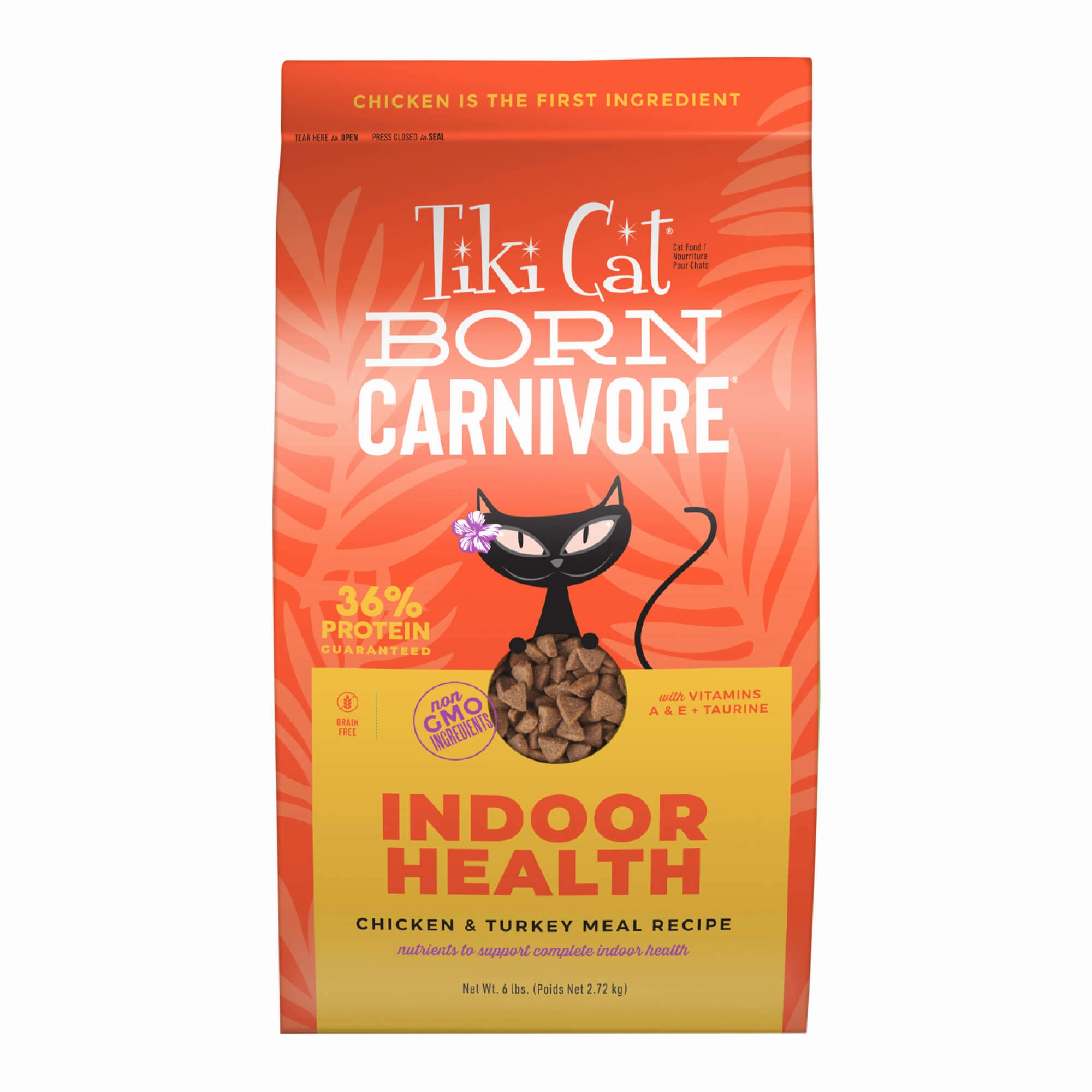 Tiki Cat Born Carnivore Indoor Health Dry Cat Food, Chicken & Turkey Meal