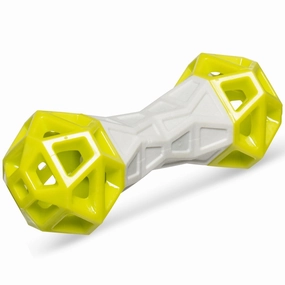 Totally Pooched Flex'n Squeak Rubber Dumbbell Dog Toy (Green)