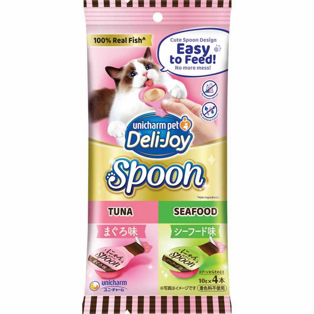 TRIAL SPECIAL 40% OFF (Exp Oct 25): Unicharm Deli-Joy Spoon Creamy Cat Treats 10g