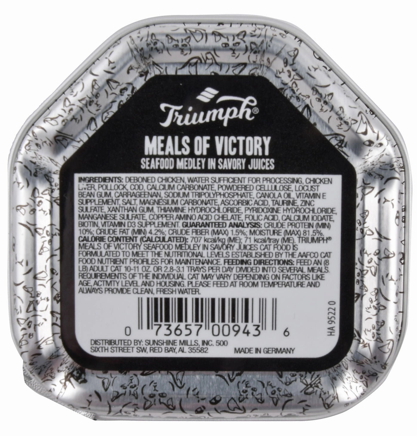 Triumph Meals of Victory Seafood Medley in Savory Juices Cat Food