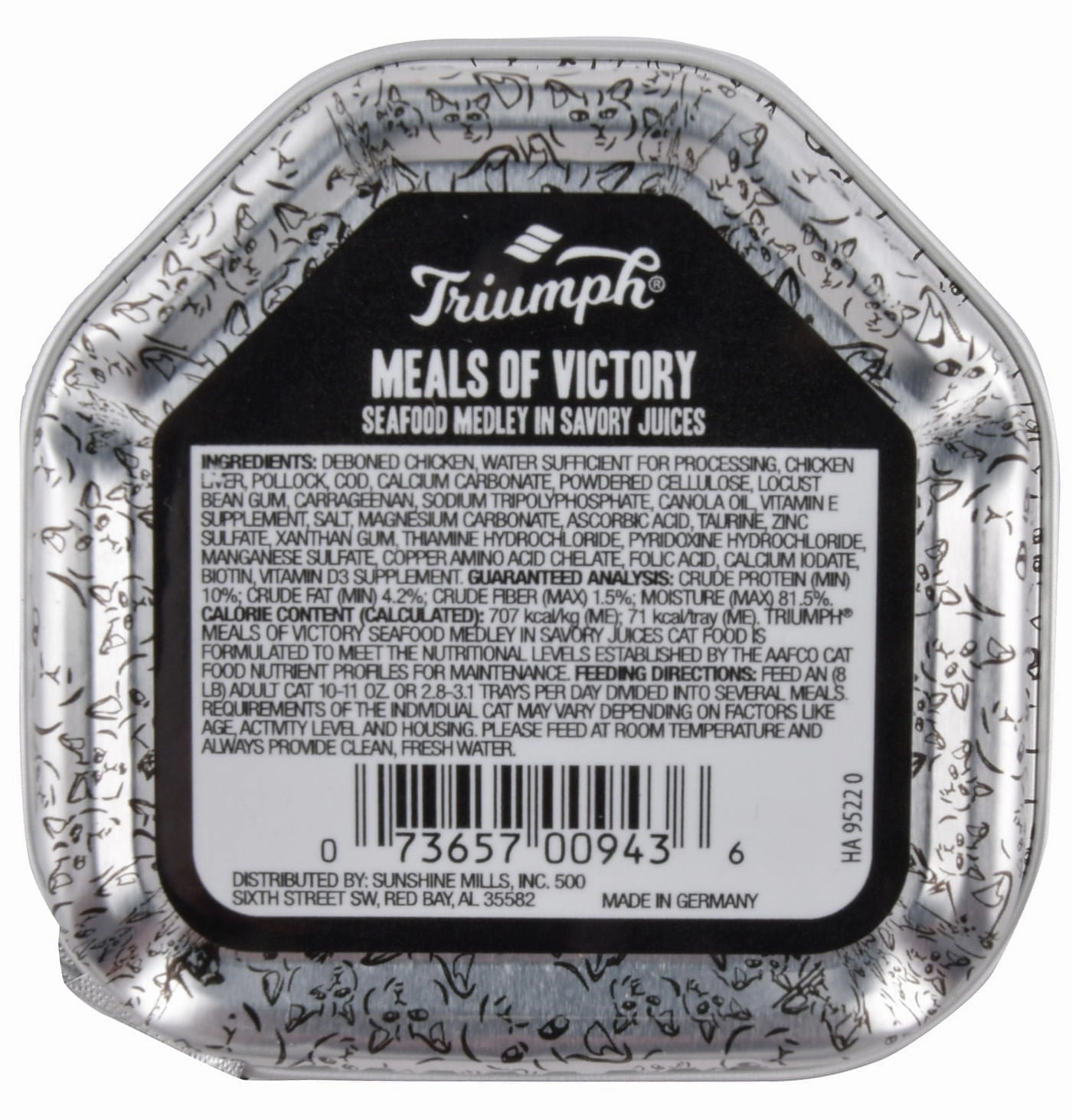 Triumph Meals of Victory Seafood Medley in Savory Juices Cat Food