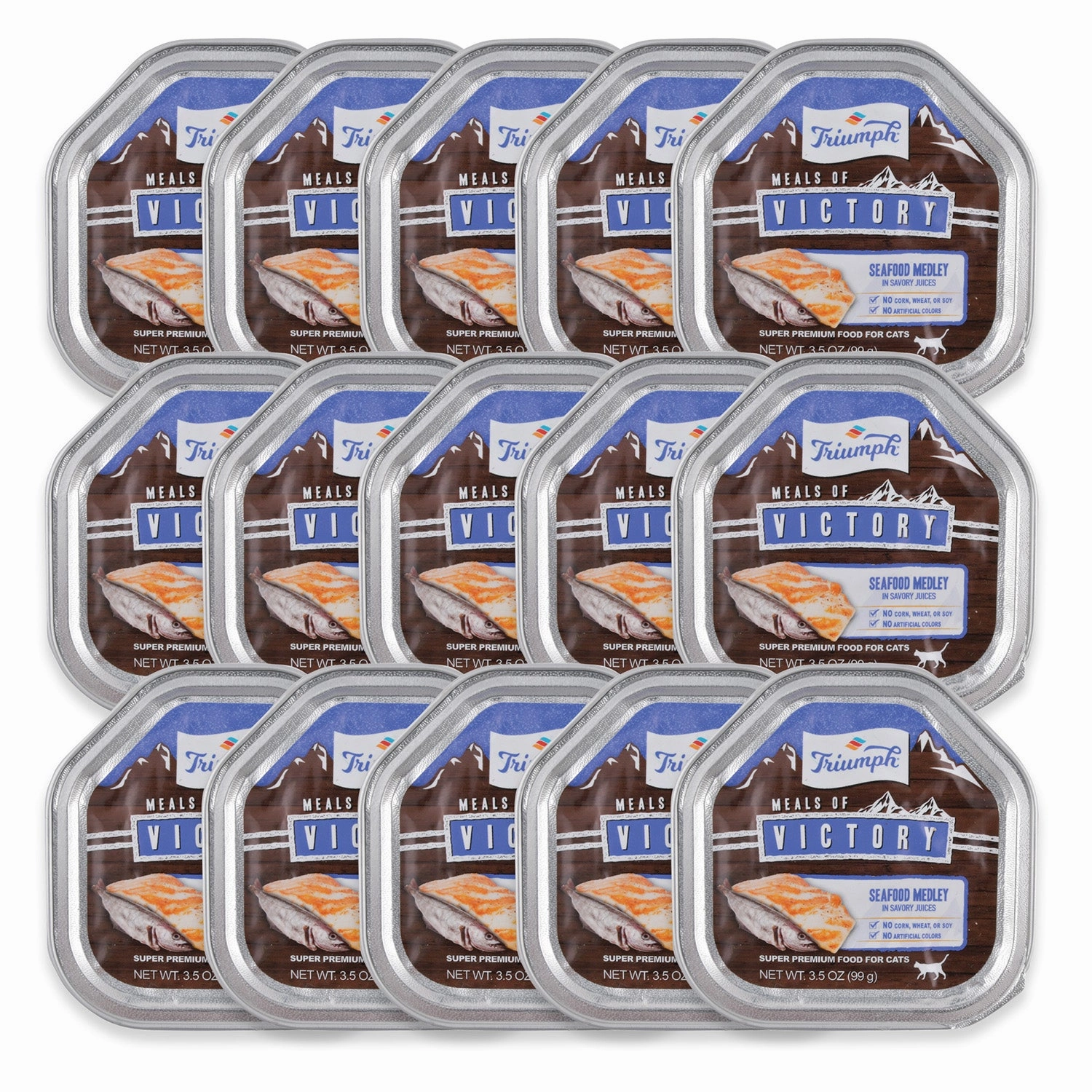 Triumph Meals of Victory Seafood Medley in Savory Juices Cat Food