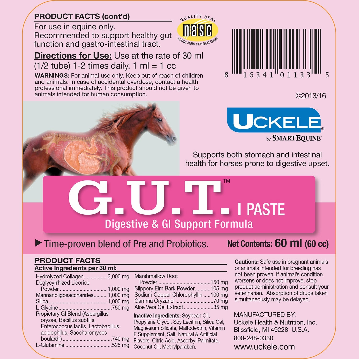 Uckele GUT, Digestive Support for Horses, Paste