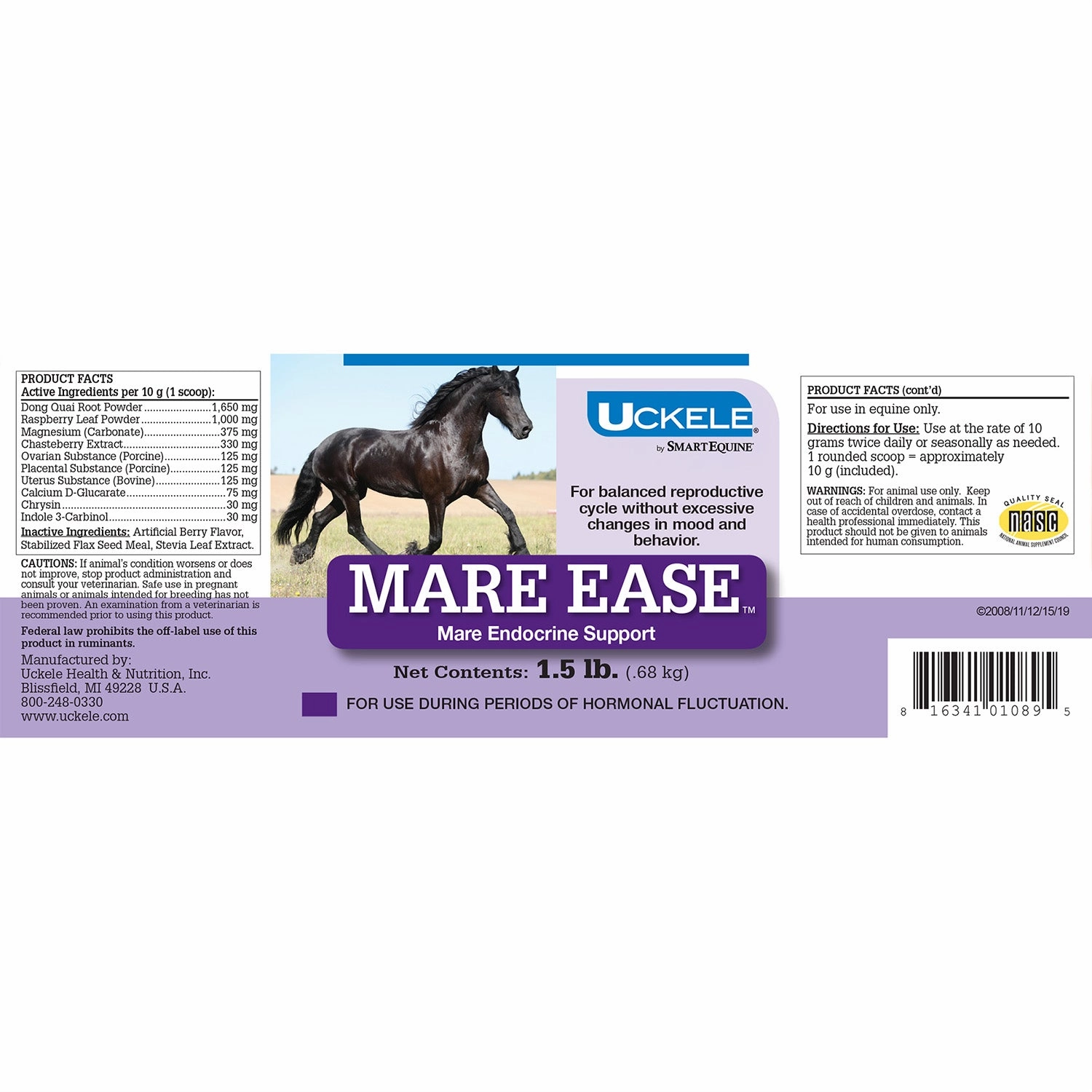 Uckele Mare Ease Powder Horse Calming Supplement