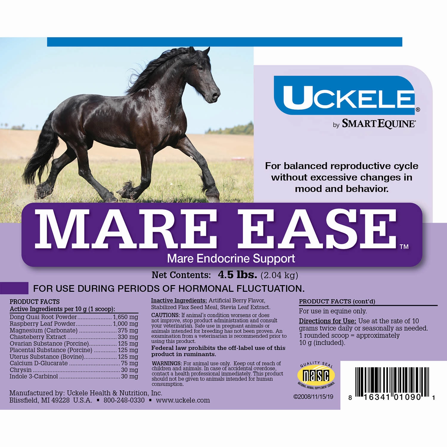 Uckele Mare Ease Powder Horse Calming Supplement