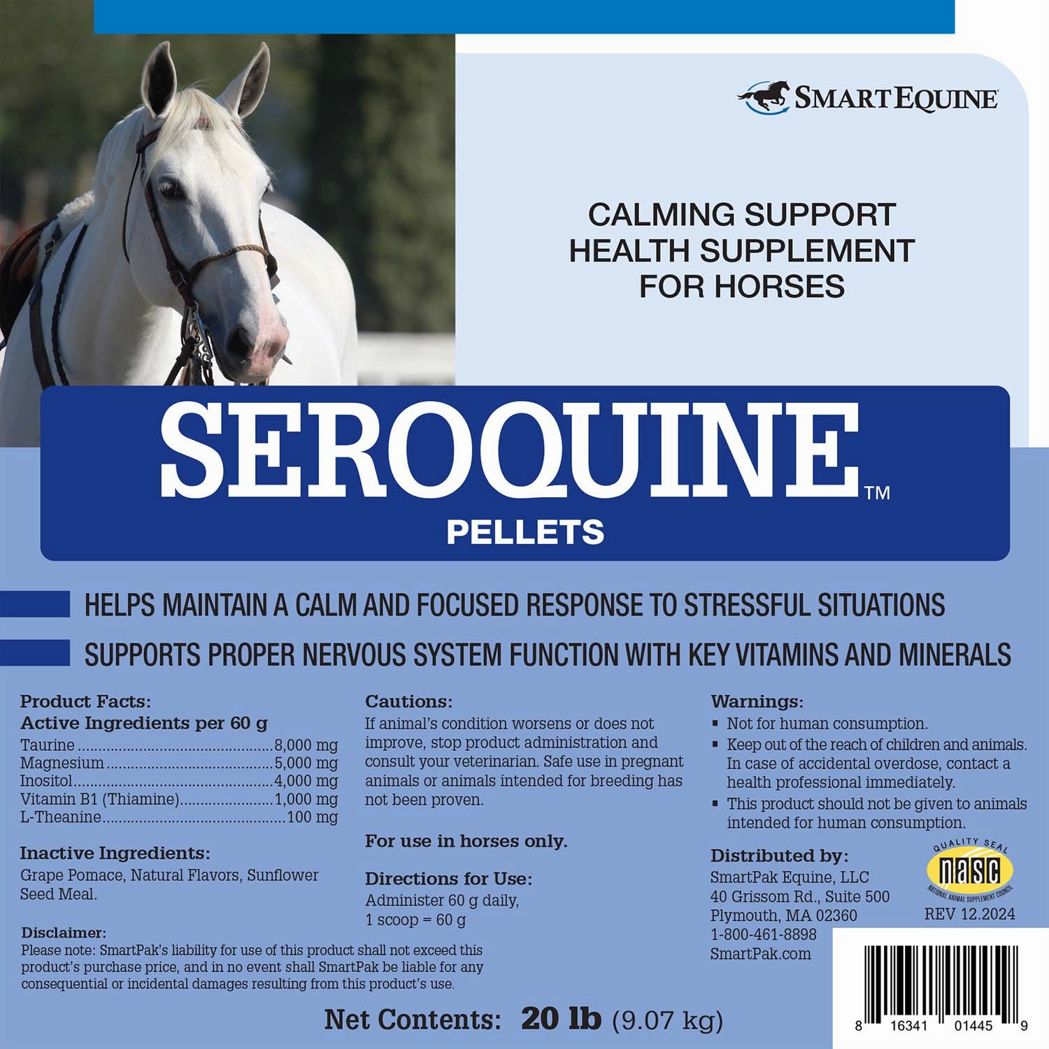 Uckele Seroquine Pellets - Calming Support for Horses