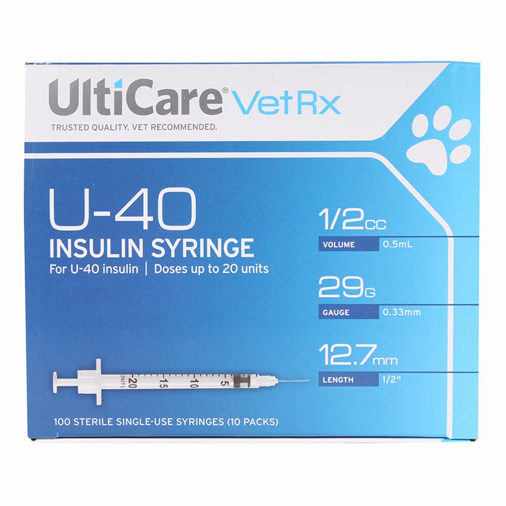 UltiCare U-40 Insulin Syringes, 29ga x ", Box of 100 ct