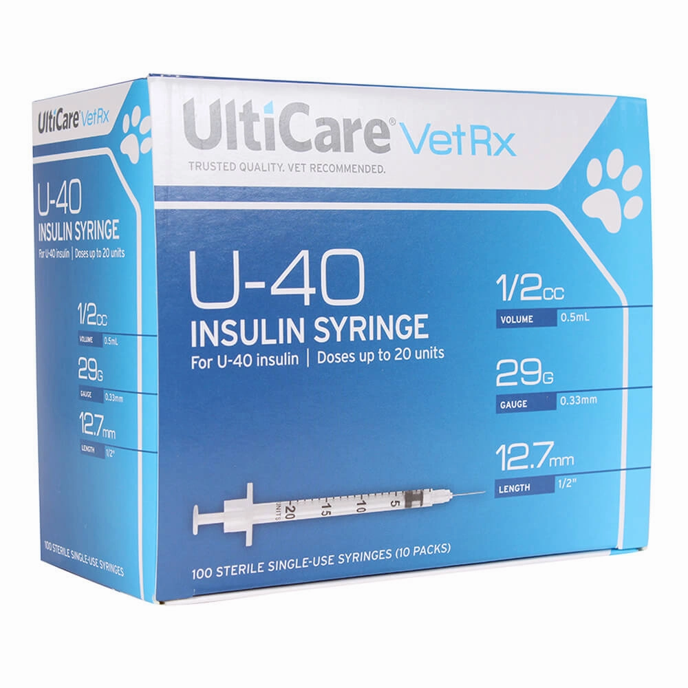 UltiCare U-40 Insulin Syringes, 29ga x ", Box of 100 ct