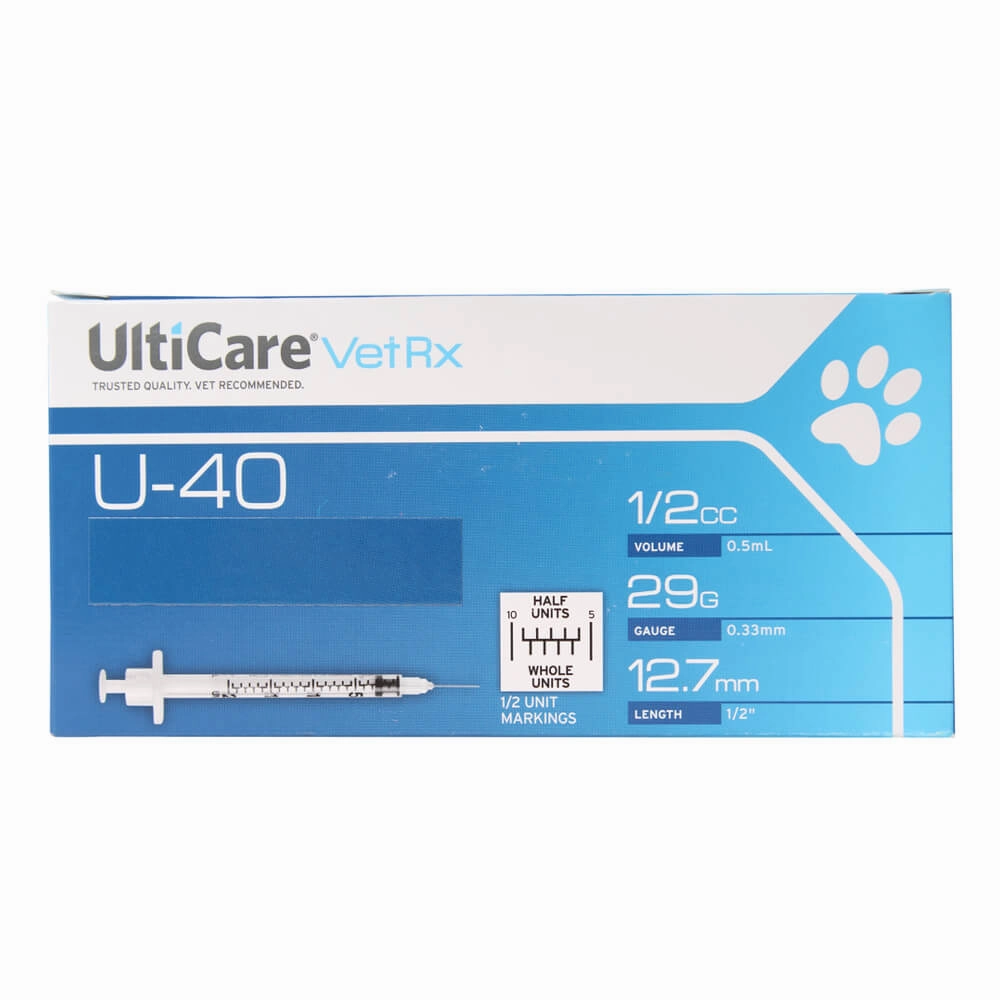UltiCare U-40 Insulin Syringes, 29ga x ", Box of 100 ct