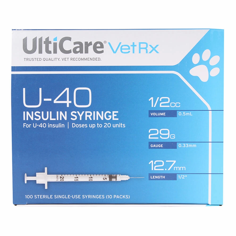 UltiCare U-40 Insulin Syringes, 29ga x ", Box of 100 ct
