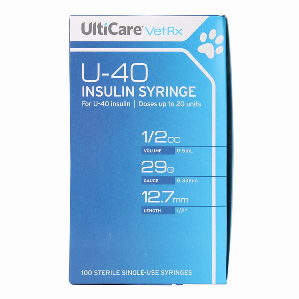 UltiCare U-40 Insulin Syringes, 29ga x ", Box of 100 ct