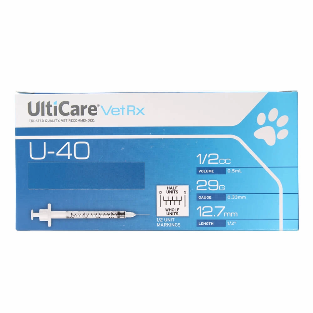 UltiCare U-40 Insulin Syringes, 29ga x ", Box of 100 ct