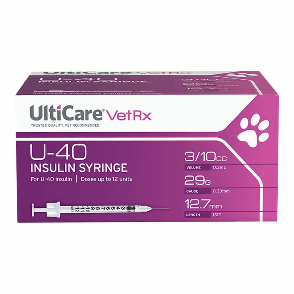 UltiCare U-40 Insulin Syringes, 29ga x ", Box of 100 ct