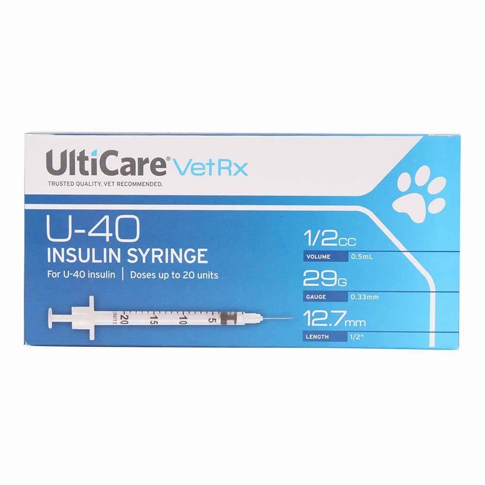 UltiCare U-40 Insulin Syringes, 29ga x ", Box of 100 ct