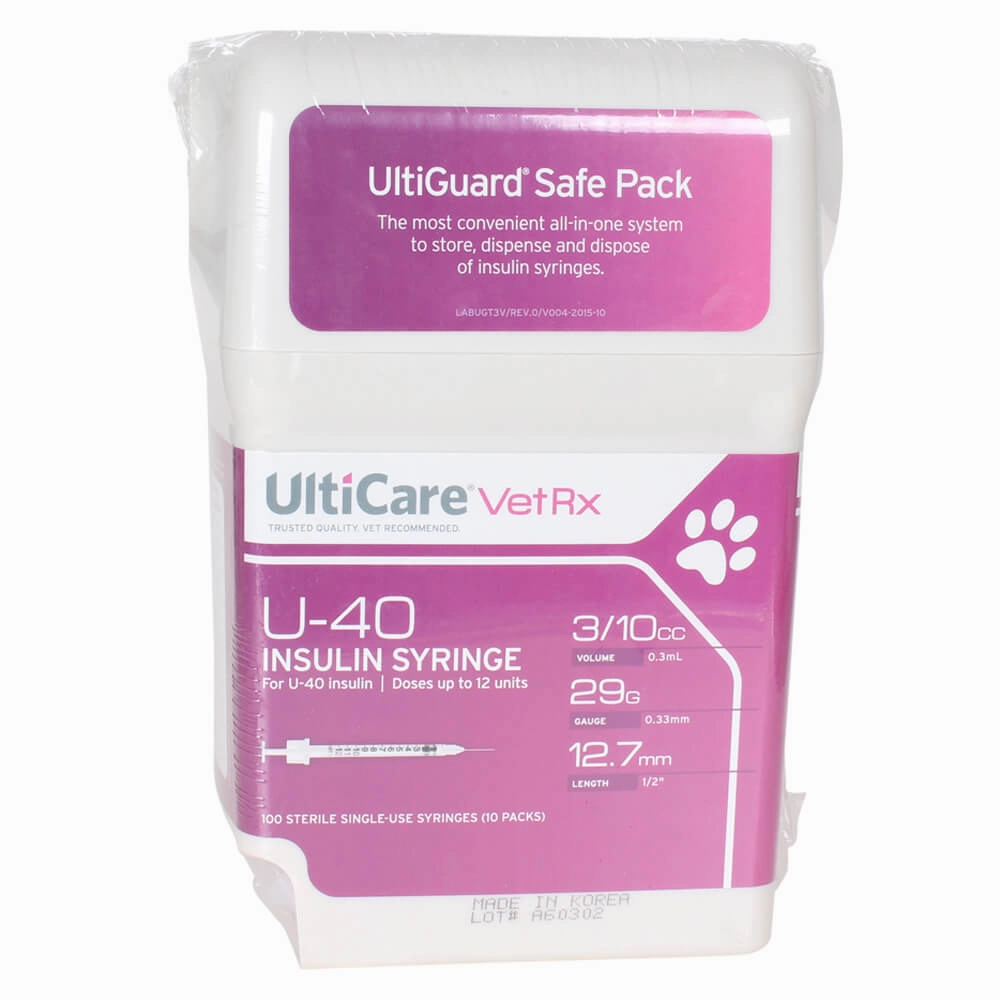 UltiCare U-40 Insulin Syringes with Sharps Container, 100 Count