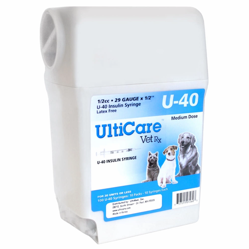 UltiCare U-40 Insulin Syringes with Sharps Container, 100 Count
