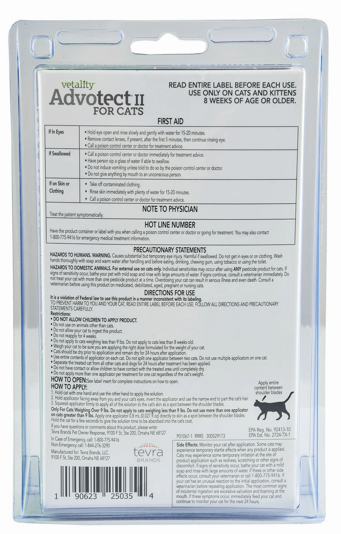 Vetality Advotect II for Cats, 6 pack