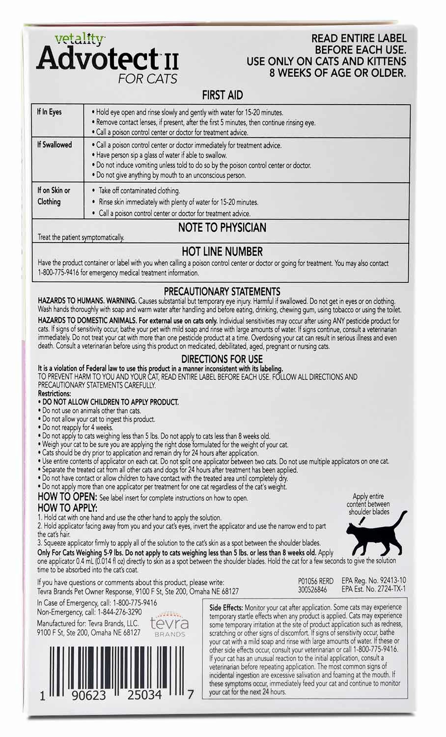 Vetality Advotect II for Cats, 6 pack