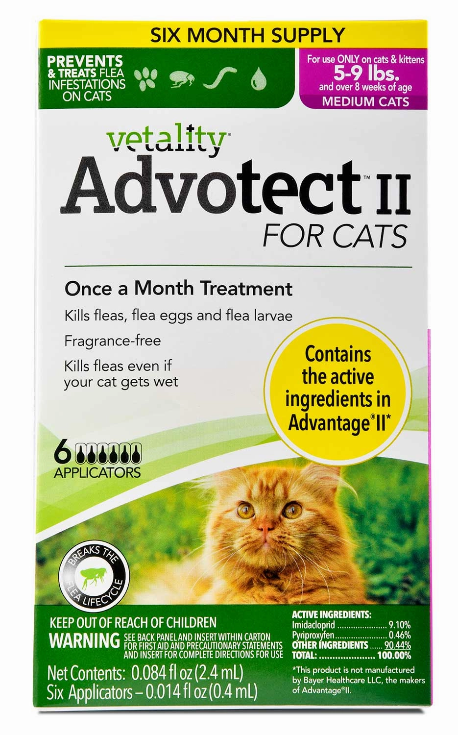 Vetality Advotect II for Cats, 6 pack