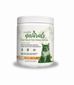 Vetality Naturals Oral Flea & Tick Chews for Cats, 120 ct