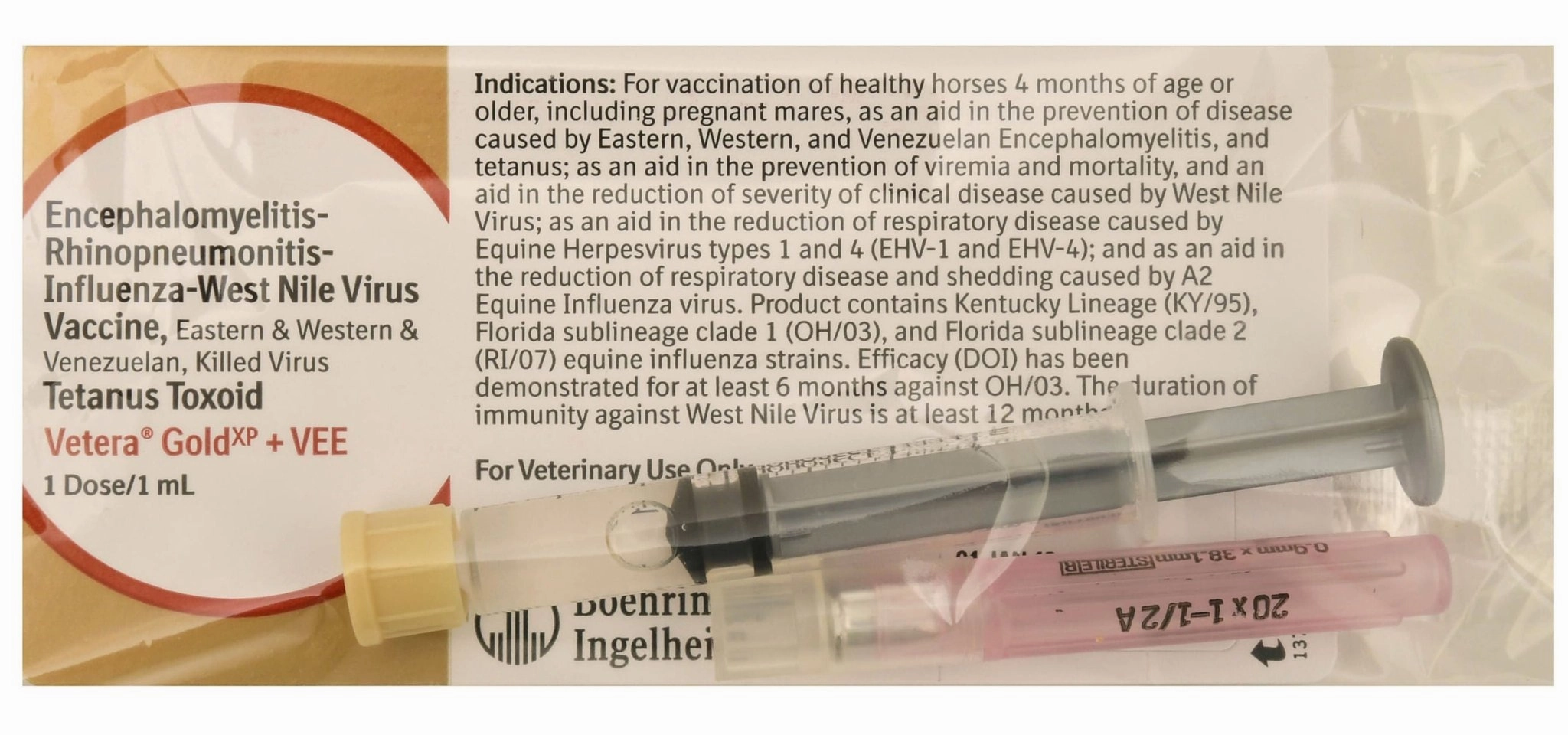 Vetera Gold XP   VEE (6-way   WNV) Horse Vaccine, Single Dose Vaccine for Horses