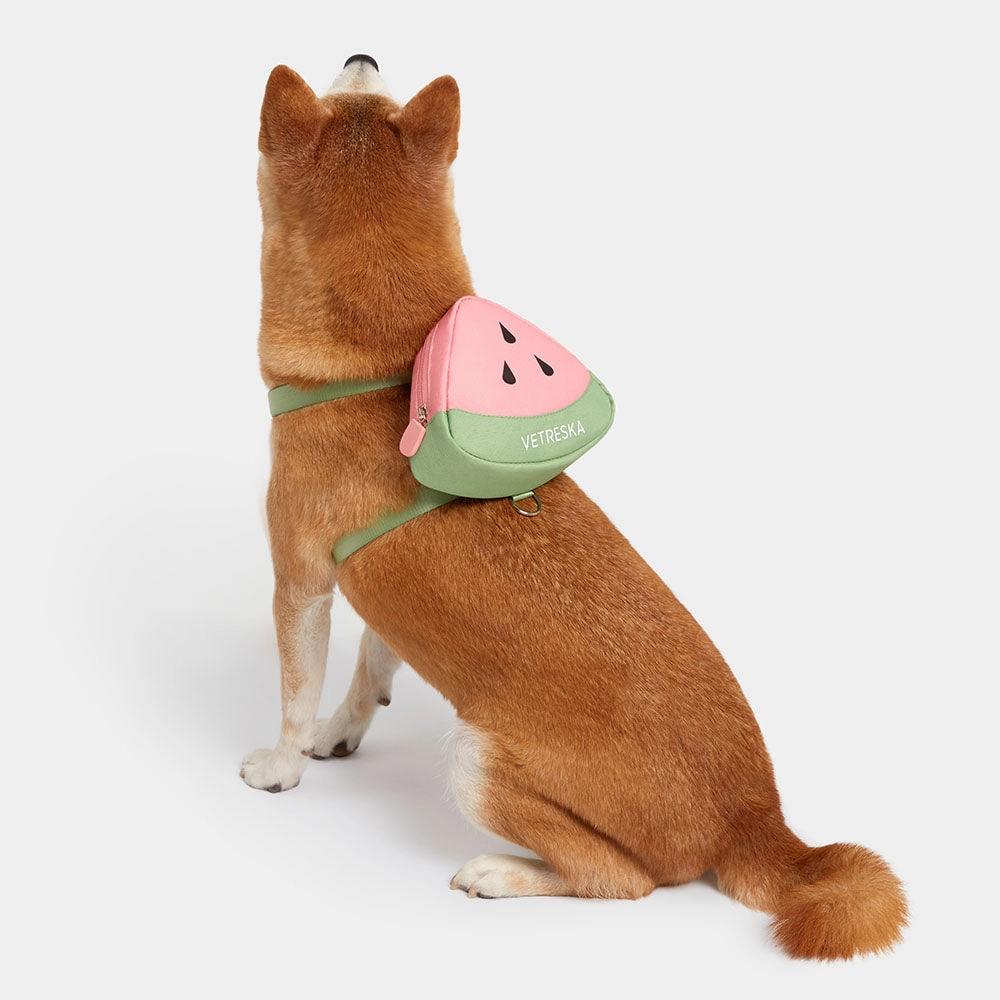 VETRESKA Watermelon Backpack Harness & Leash Set For Cats & Dogs